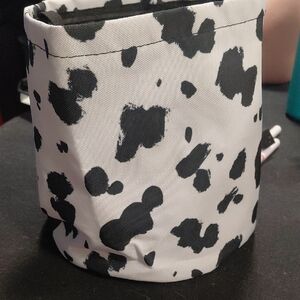 Black and White Cow Print Fabric Basket- Moo Cow Bucket Bag